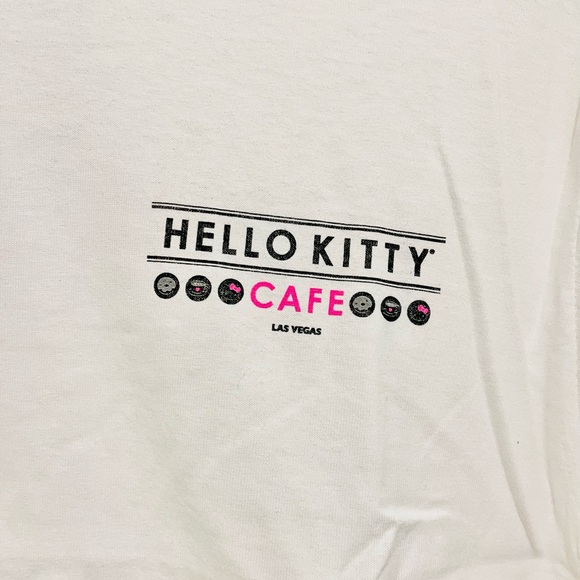 Hello Kitty Cafe Unisex Basic White HK Cafe Logo Tee - Picture 4 of 4